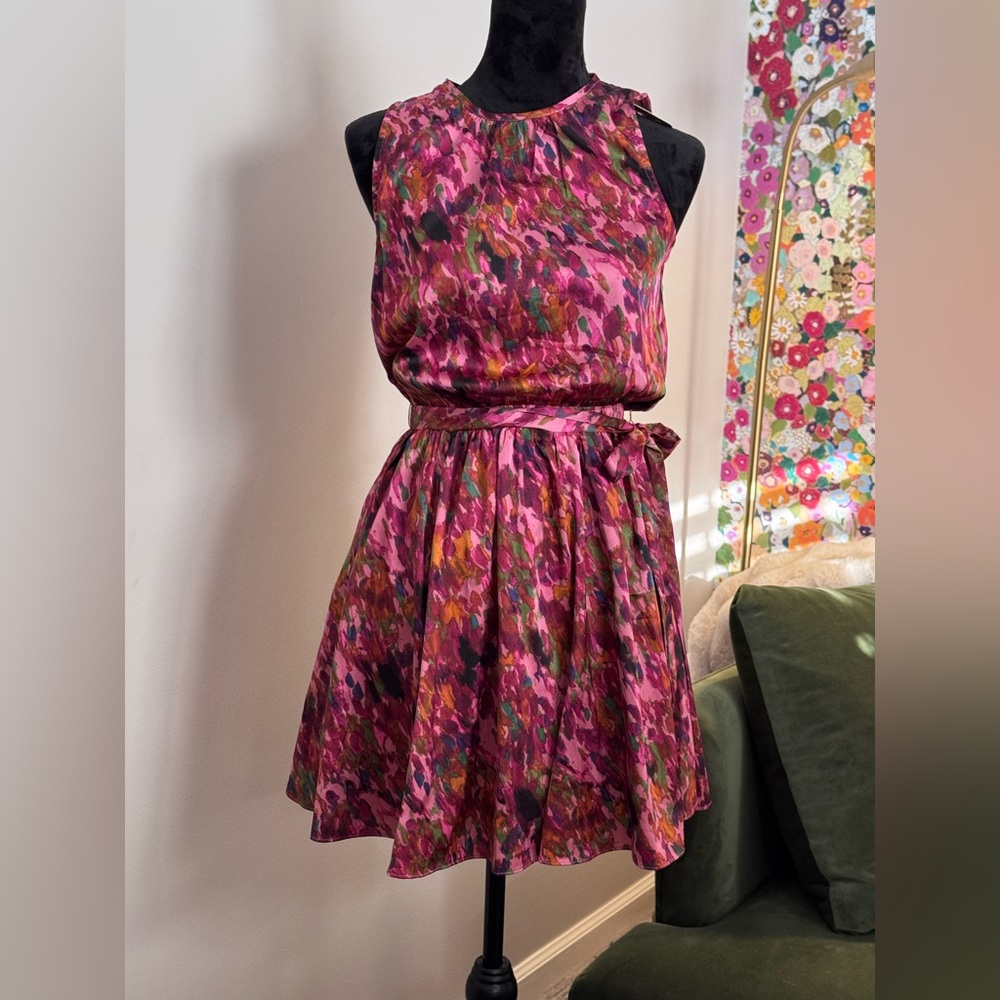 Floral Pink Sleeveless Dress